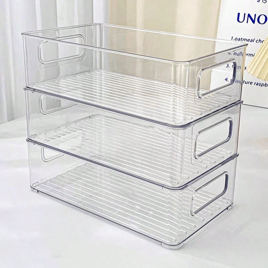 Stackable transparent desk and drawer organiser (3pcs)